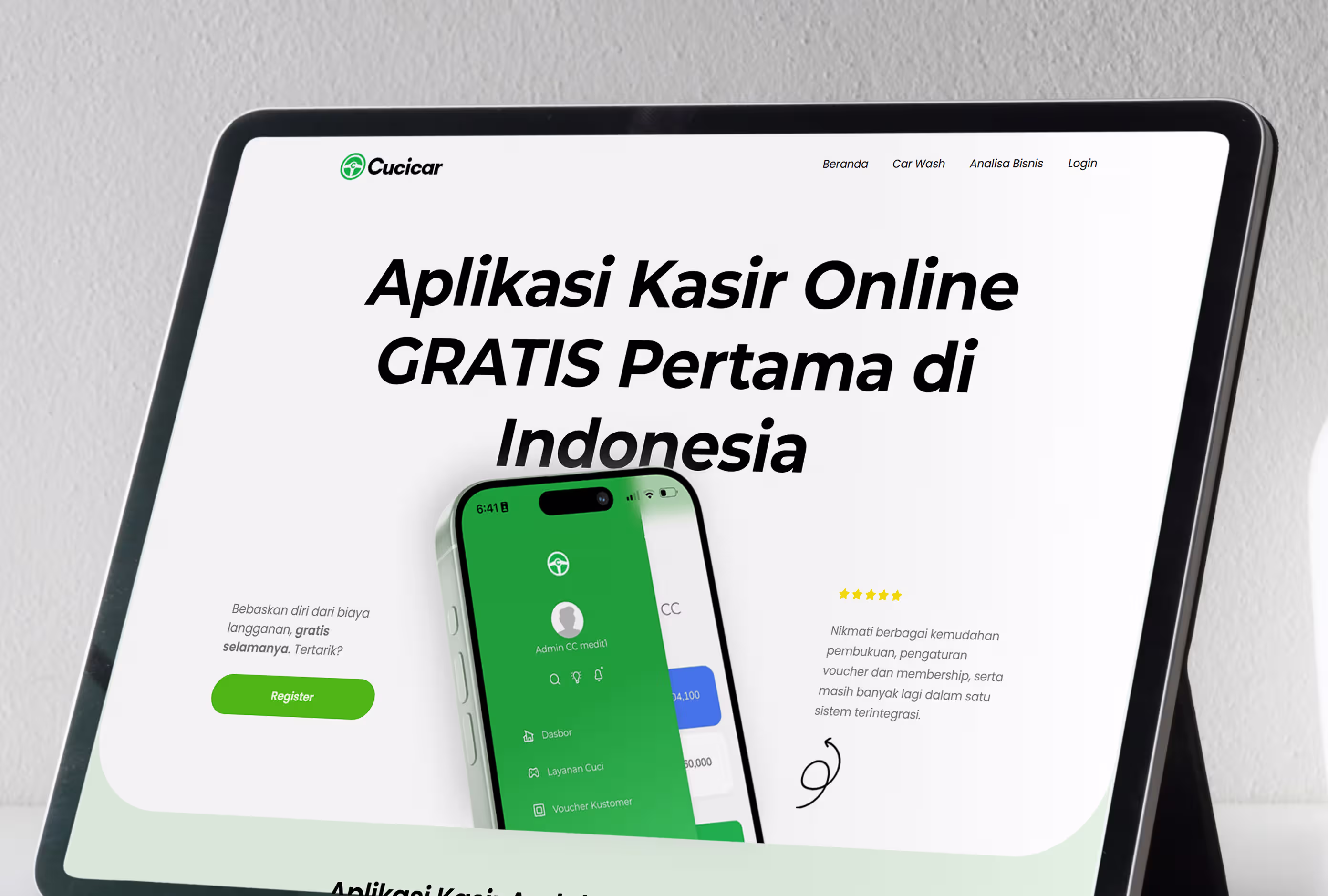 Desain homepage website profesional Klik Cuci Car